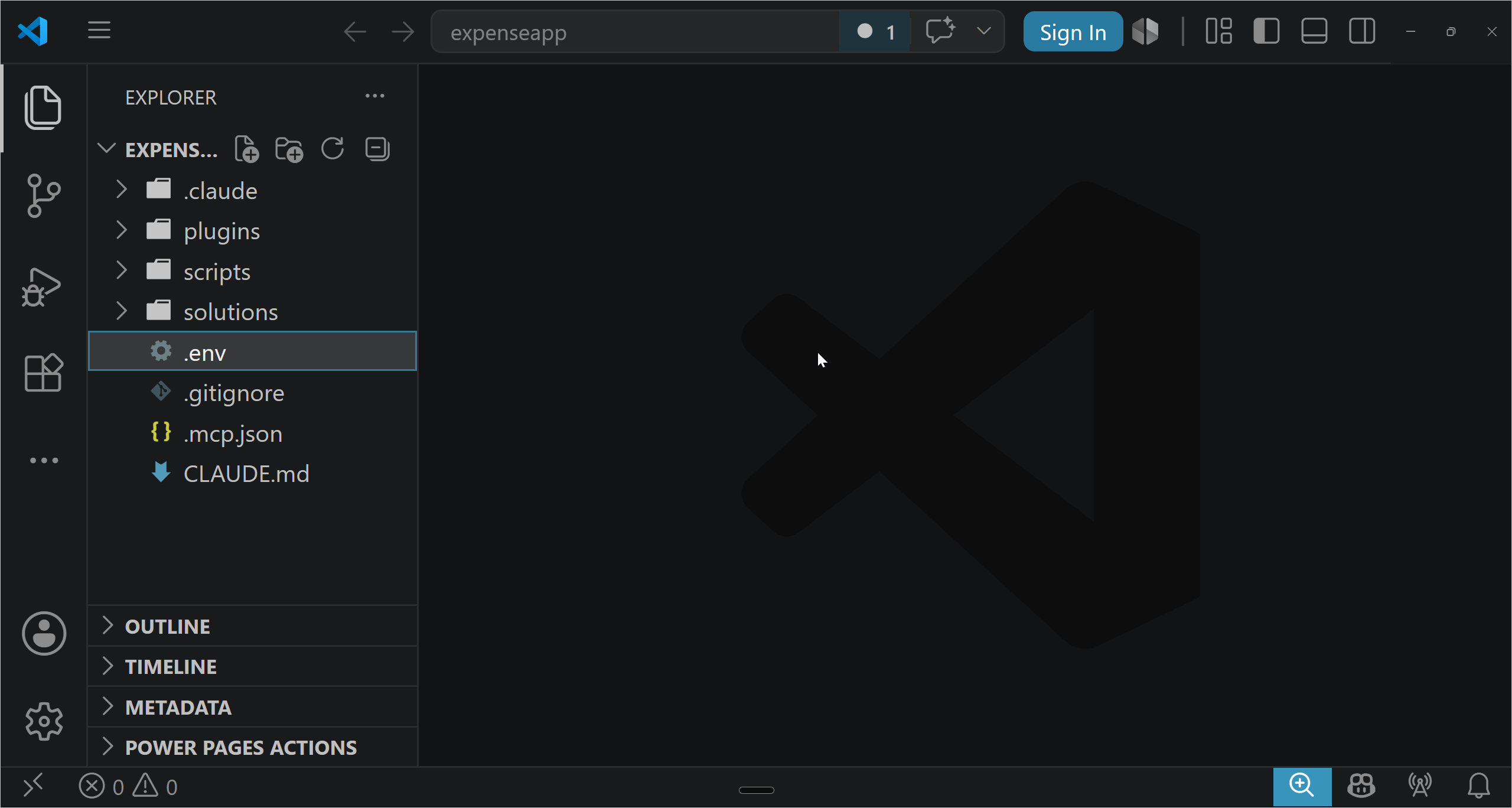 The final project folder structure in VS Code