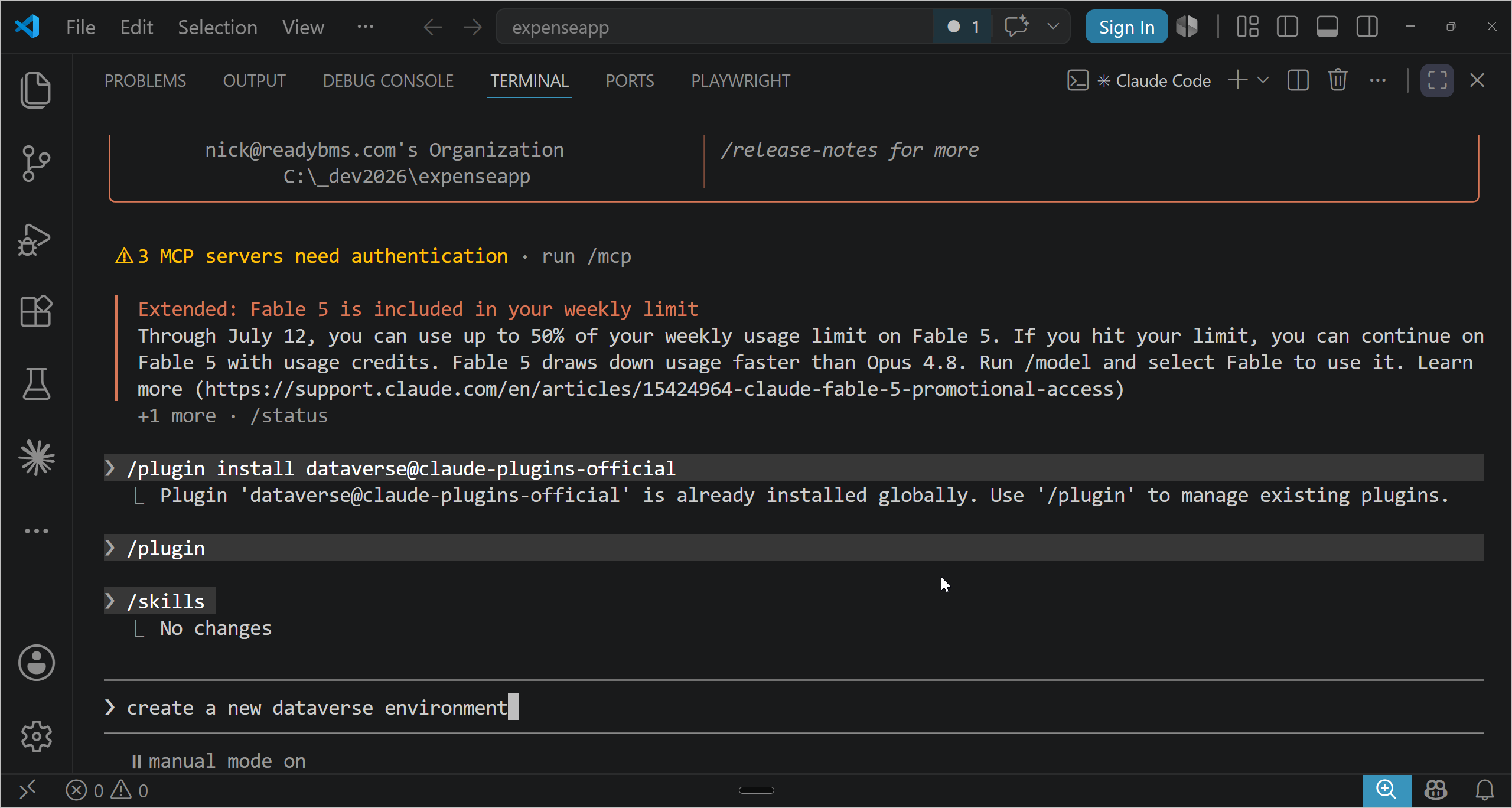 Installing the Dataverse plugin in Claude Code