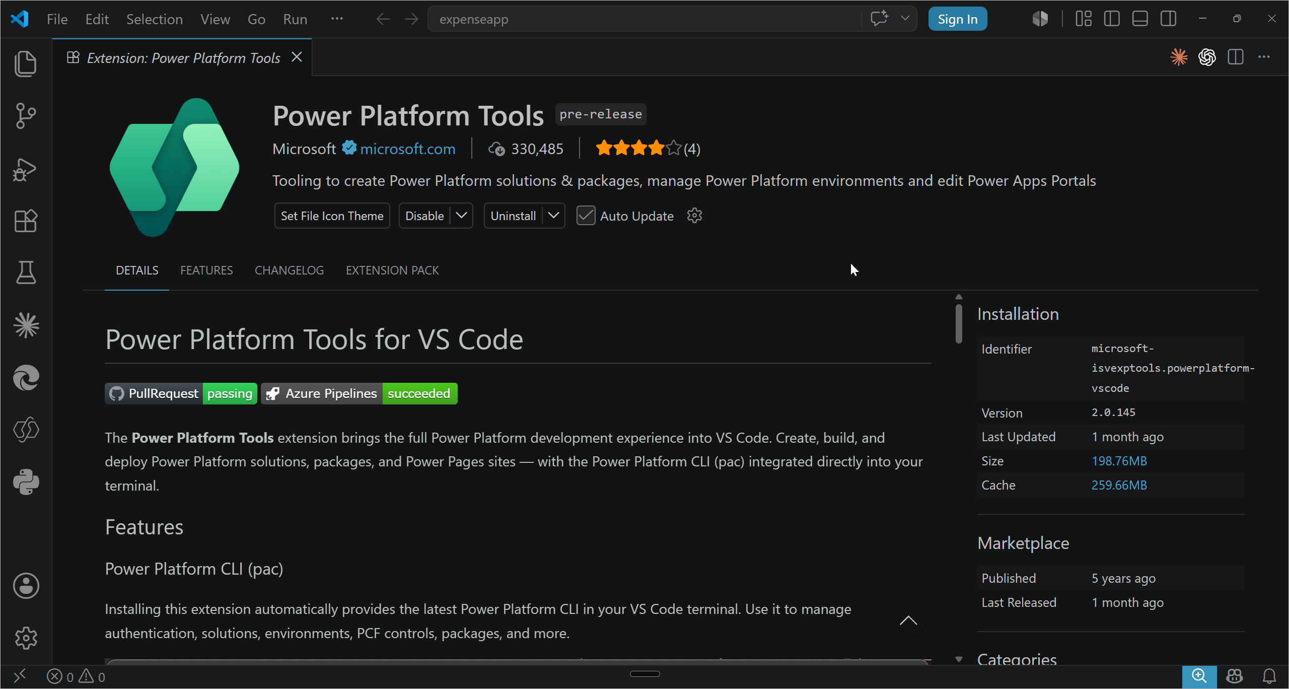 Power Platform Tools extension