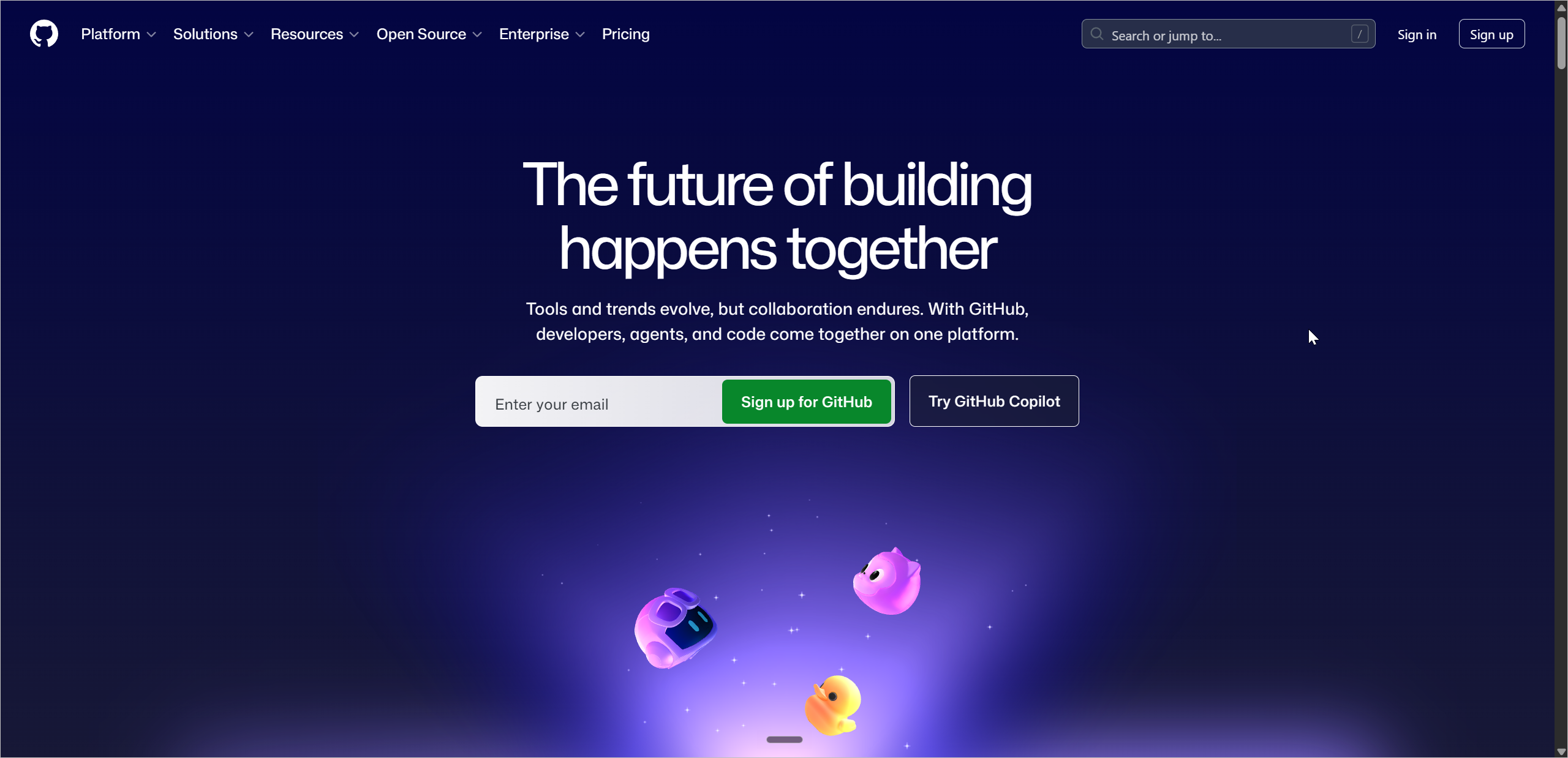 GitHub homepage