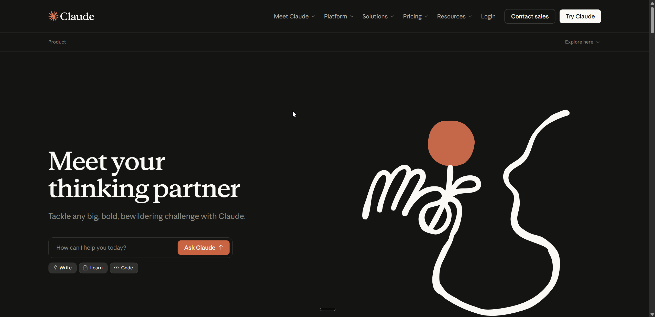 Claude homepage